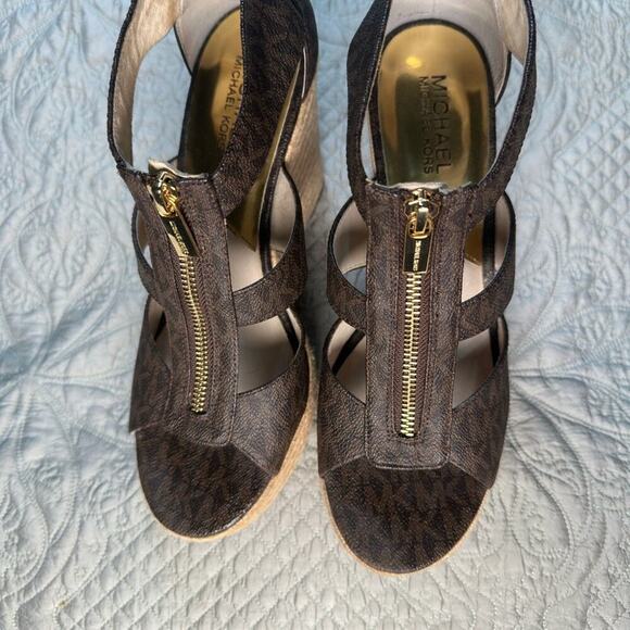 Michael Kors Brown Wedge Sandals with Espadrille Heel - Picture 8 of 8